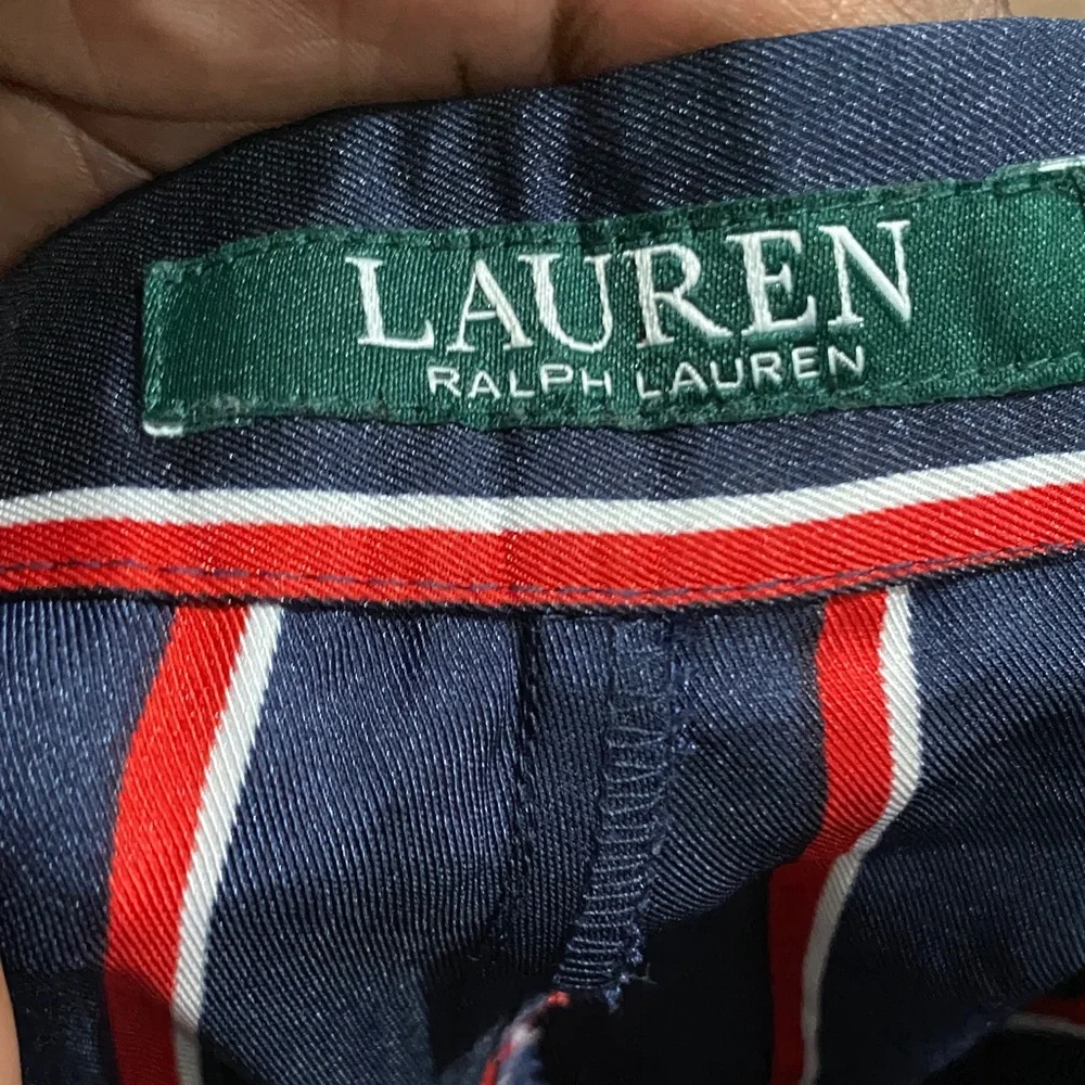 Lauren Ralph Lauren Navy and Red Striped Cropped Pants - Picture 3 of 4